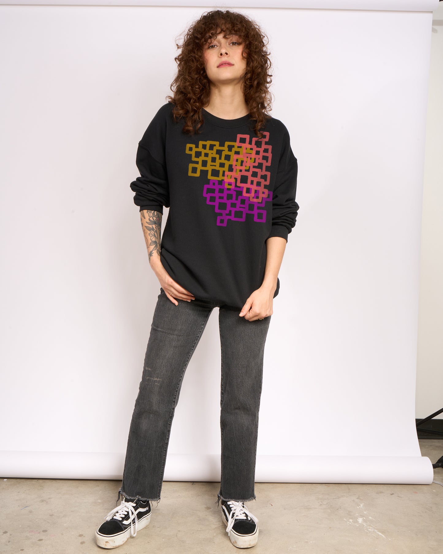 Squares Women's Oversized Sweatshirt